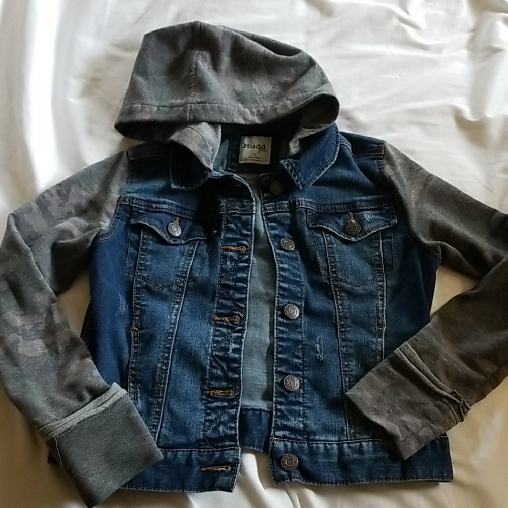 Mudd brand denim & camo sweater hooded jacket